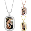 Custom Couple Photo Pendant: Plated, Personalized Engraving