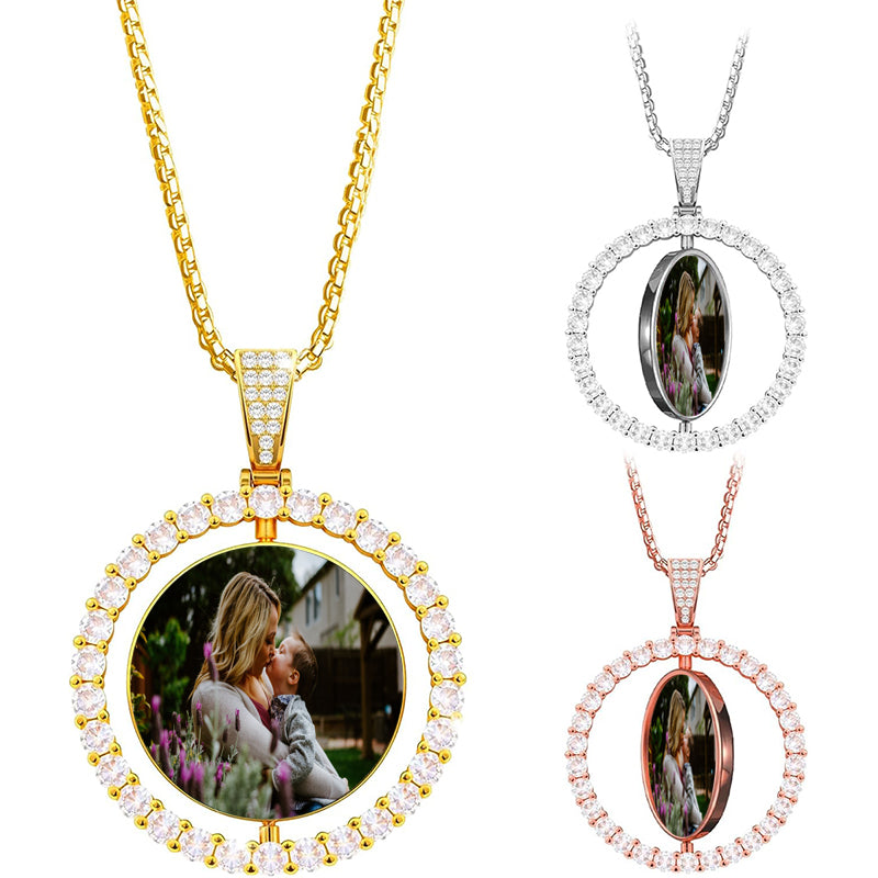 Pet Image Necklace, Pet Portrait Necklace, Dog Name Necklace, Dog Picture Engraved Necklace, Link Chain Necklace, Paperclip Chain Necklace