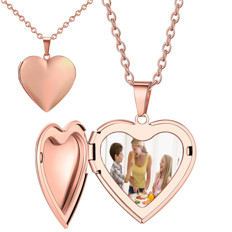 Personalized Locket Necklace for Women Custom Silver Oval Photo Necklace With Picture Inside Lockets with Birth Flower Engraved Text for Christmas Birthday Gifts