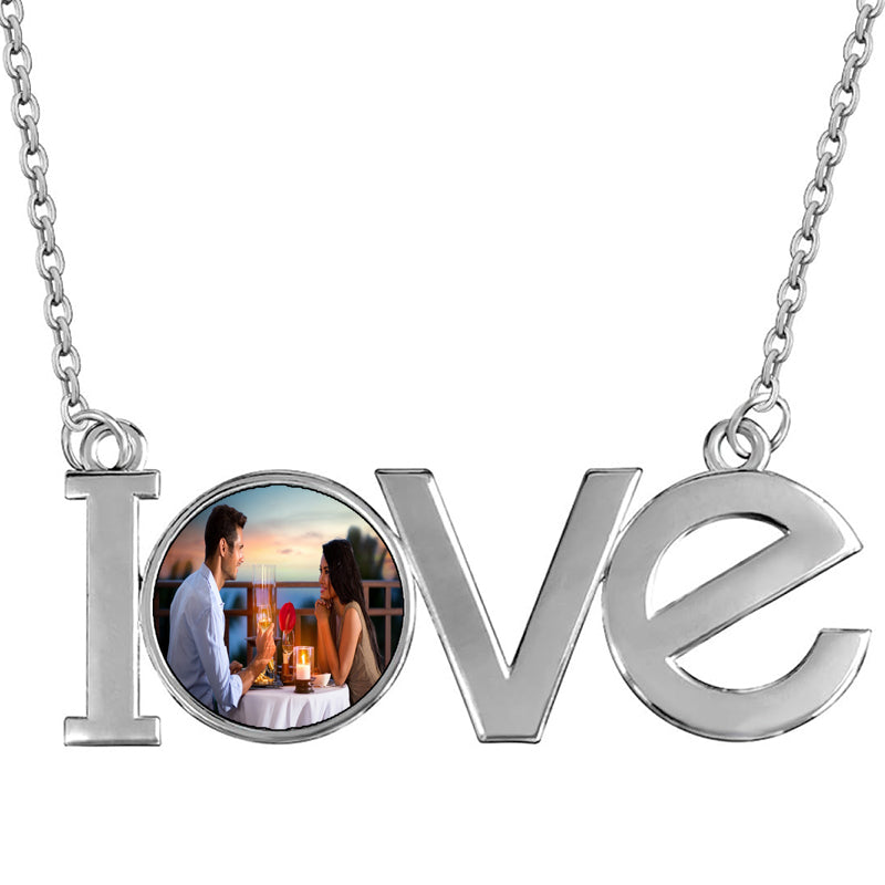 Custom Text Necklace: Plated Personalized Pendant