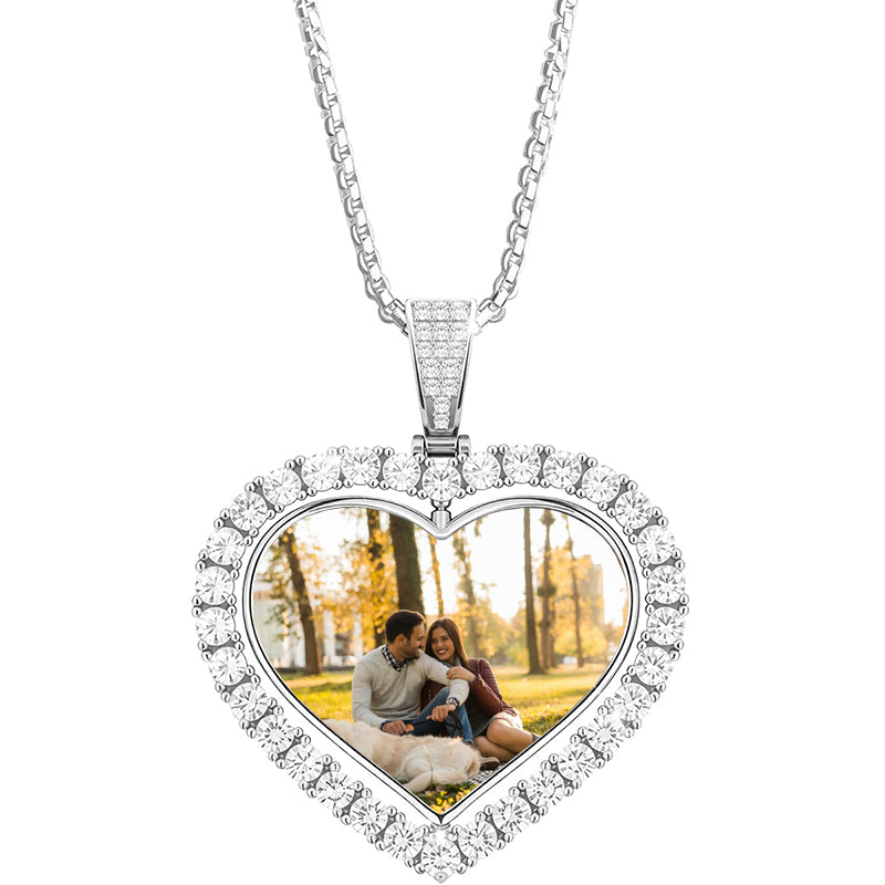 Custom Photo Necklace, LGBTQ+ Pride, Handmade Jewelry, Queer Gift Idea, Laser Etched Portrait, Best Friend Gift | Photo Crystal Necklace