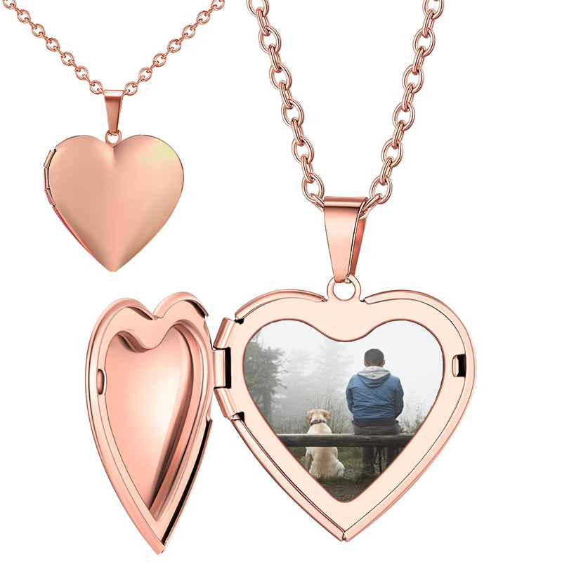 Personalized Angel Wing Photo Necklace | Memorial Heart Locket Pendant | Custom Keepsake Jewelry Gift for Mom, Grandma, Wife