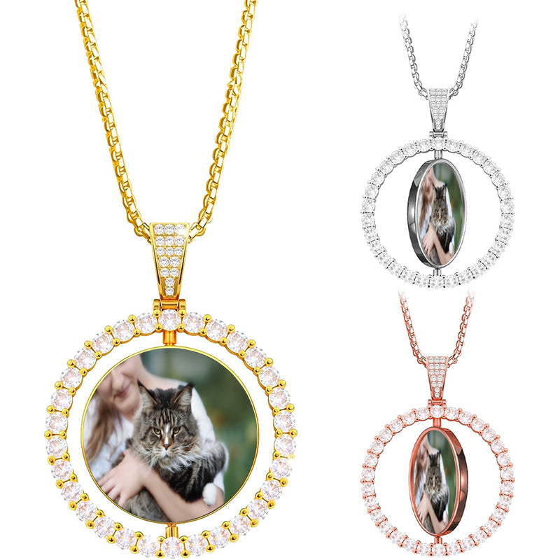 Personalized Photo Necklace,Portrait Memorial Gifts,Picture Memorial Necklace,Photo Jewelry For Mens Necklace,Anniversary Gifts for Husband