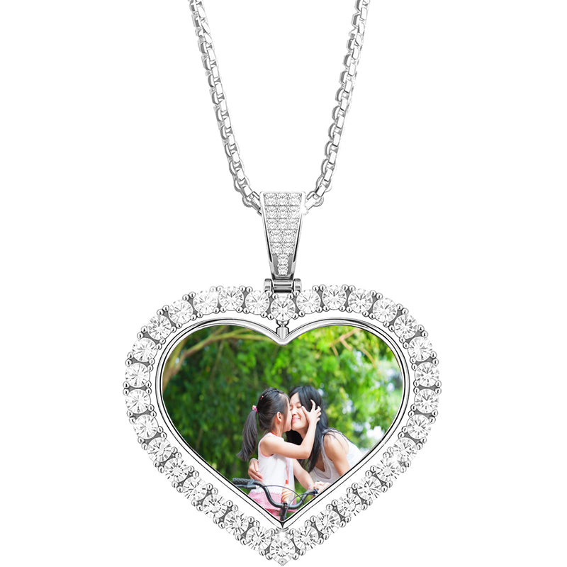 Custom Sterling Silver Portrait Necklace, Relief Engraved Keepsake Pendant
