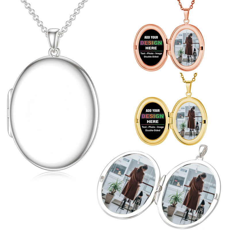 Personalized Ashes Necklace for Women Men Custom Engraving Photo & Text Cremation Jewelry Urn Necklace for Ashes Memorial Keepsake for Loss Loved One