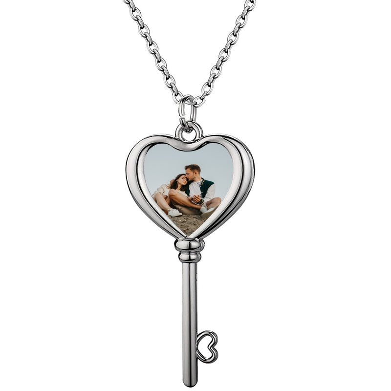 Filled Heart Locket Necklace, Custom Engraved Necklace, Photo Necklace, Personalized Gifts, Gift for Mom, Anniversary Gifts, gift