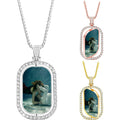 Mini Dog Tag Personalized Photo Pendant with Chain Necklace