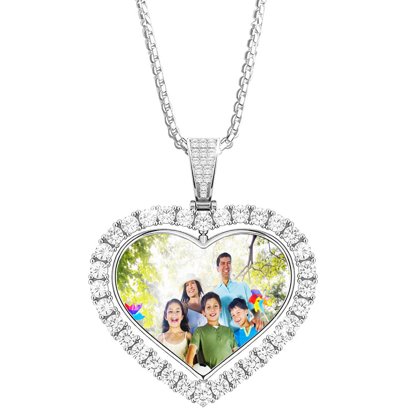 Personalized Cross Necklace with Picture Inside, Custom Projection Picture Necklace, Custom Name Photo Necklaces Jewelry for Fathers Day Memorial Gifts for Men Women Dad Grandpa Husband Boyfriend (Black)