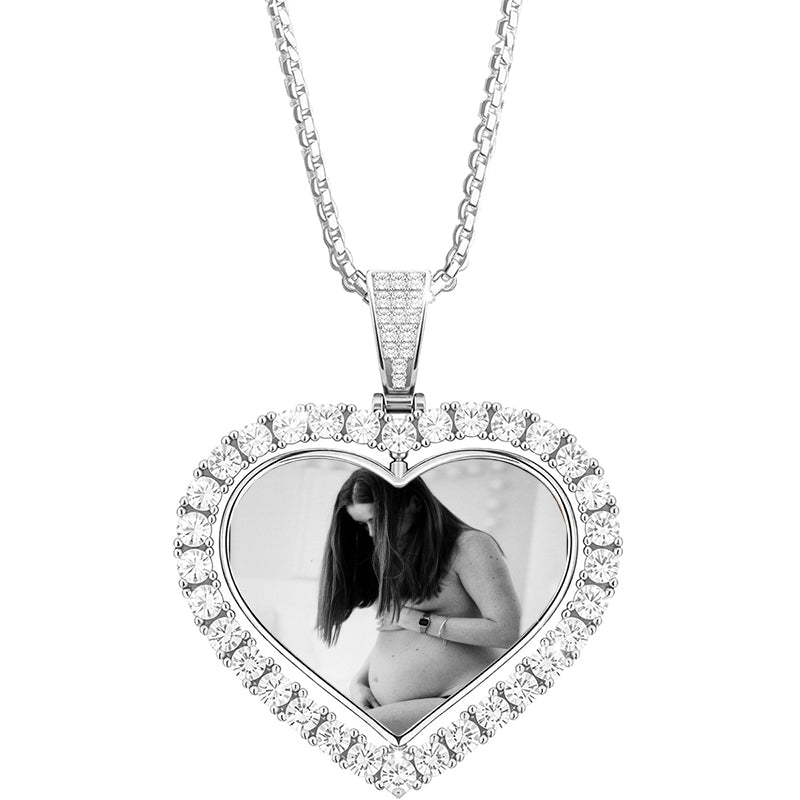 Engraved Photo Necklace, Personalized Picture Disc Pendant- Portrait Engraved Custom Necklace-Valentine's Day Gift