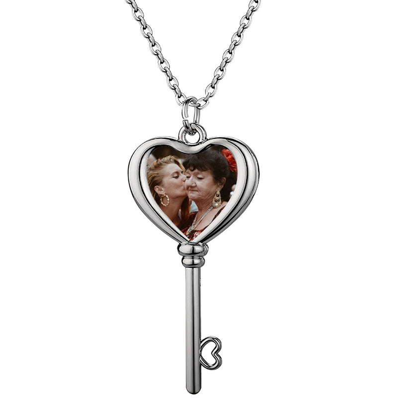 Photo Engraved Heart Pendant: Personalized Keepsake Necklace