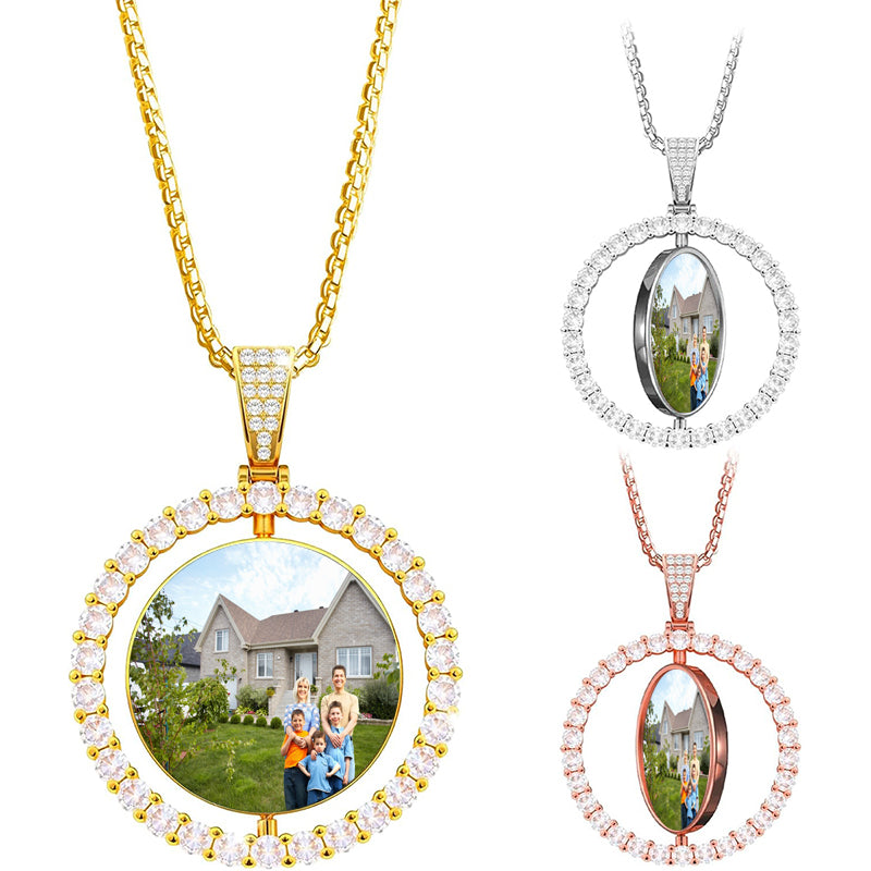 925 sterling silver Custom Projection Necklace¨CMemorial Necklace with Picture Inside, Ideal Gift Jewelry with Gift Box for Anniversaries, and Special Occasions