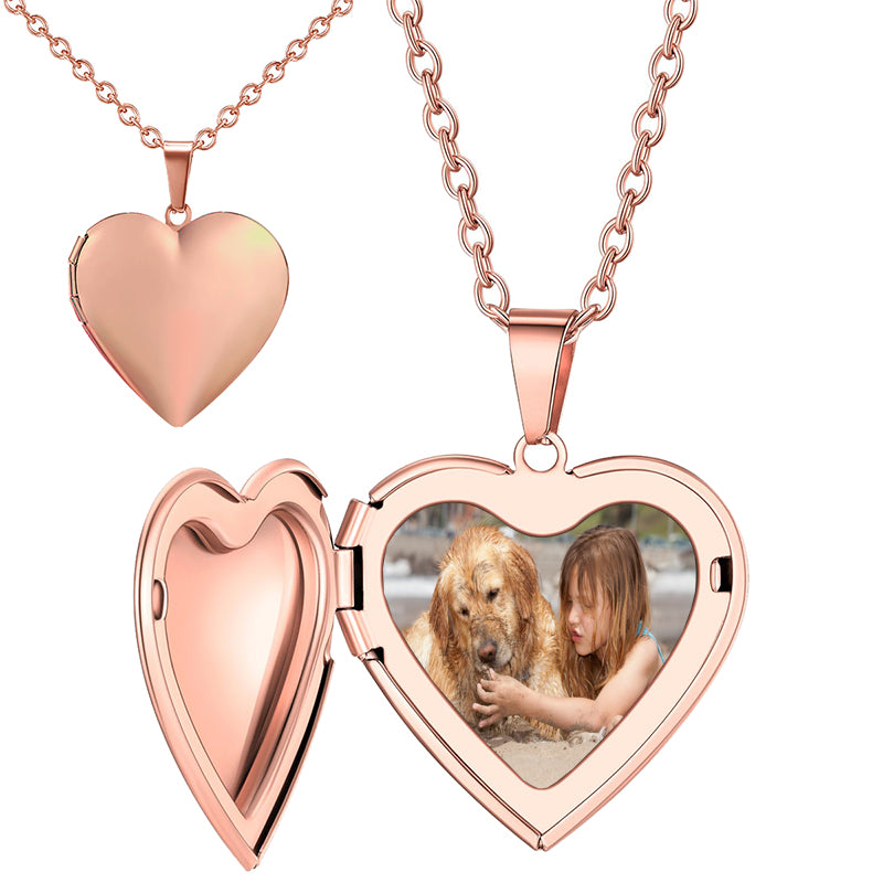 Custom Photo Memorial Necklace: Forever in My Heart Charm