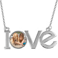 Custom Projection Photo Necklace, Personalized Necklace With Initial, Picture Necklace for Her, Hidden Image, Gift for Wife, Photo Keepsake