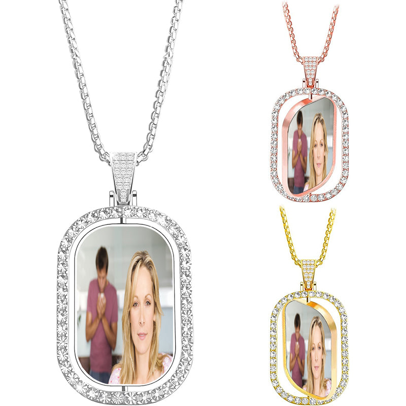 Custom Round Projection Image Necklace, Pendant Photo Necklace, Round Projection Necklace, Projection Necklace, Gift For Her