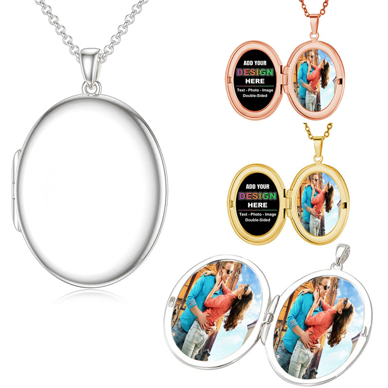 Personalized Men's Photo Locket Necklace, Custom Engraved Dog Tag Pendant, Stainless Steel Picture Necklace, Gift for Husband or Boyfriend