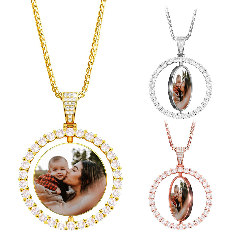 Birthday Month Resin Flower Heart Locket Necklace, -Tone Alloy Photo Pendant,Handmade -Tone Alloy Photo Pendant,Thoughtful Gift for Christmas,Birthday