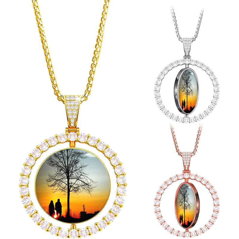 Personalized Projection Photo Necklace, Photo Pendant for Mom, Custom Photo Jewelry, Anniversary Necklace for Women, Christmas Gift for Her