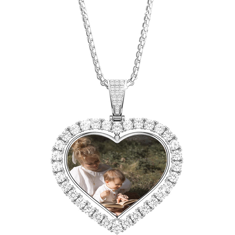 Modern Photo locket handmade locket in sterling silver with bubbles design