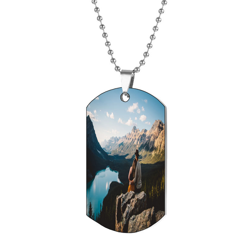 Personalized Memorial Necklace - I Will Carry You, Memorial Gift for Loss of Dad Mom Daughter Son Brother, Custom Photo Necklace with Name and Years