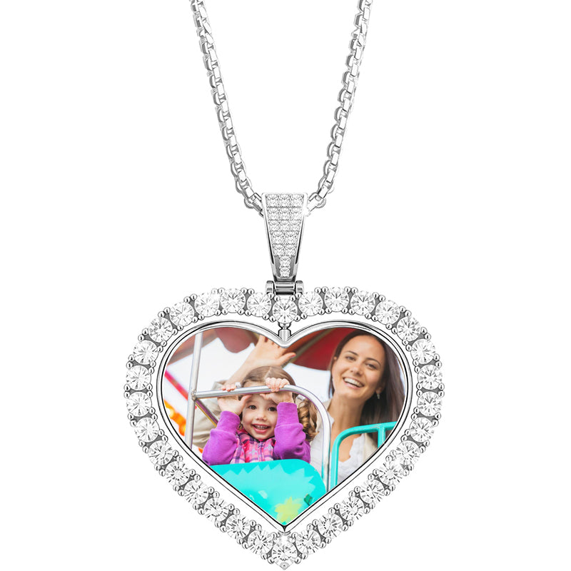 Personalized Memorial Necklace, Custom Necklace Wing Photo Pendant, Hip Hop Picture Necklace, Necklace, Handmade Jewelry Memorial Gift