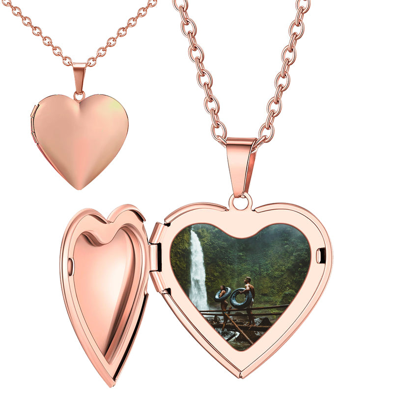 Personalized Text Engraved Envelope Pendant With Photo, Custom Cute Couple's Photo Necklace, Custom Photo Locket, Couple Memorial Necklace.