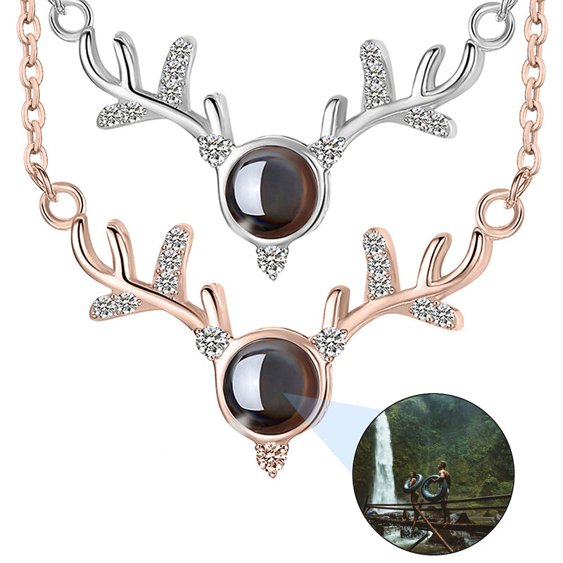 Customized Photo Necklace with Picture Inside - Personalized Projection Flower Necklace-Memorial Gift for Women on Christmas, Birthday, Valentine, Wedding