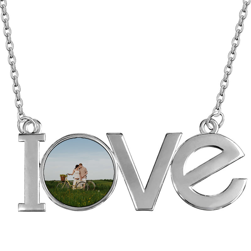 PERIMADE Moon Photo Projection Necklace ? Personalized Picture Inside Pendant ? Minimalist Pet Memorial Jewelry ? Trendy Best Friend Gift