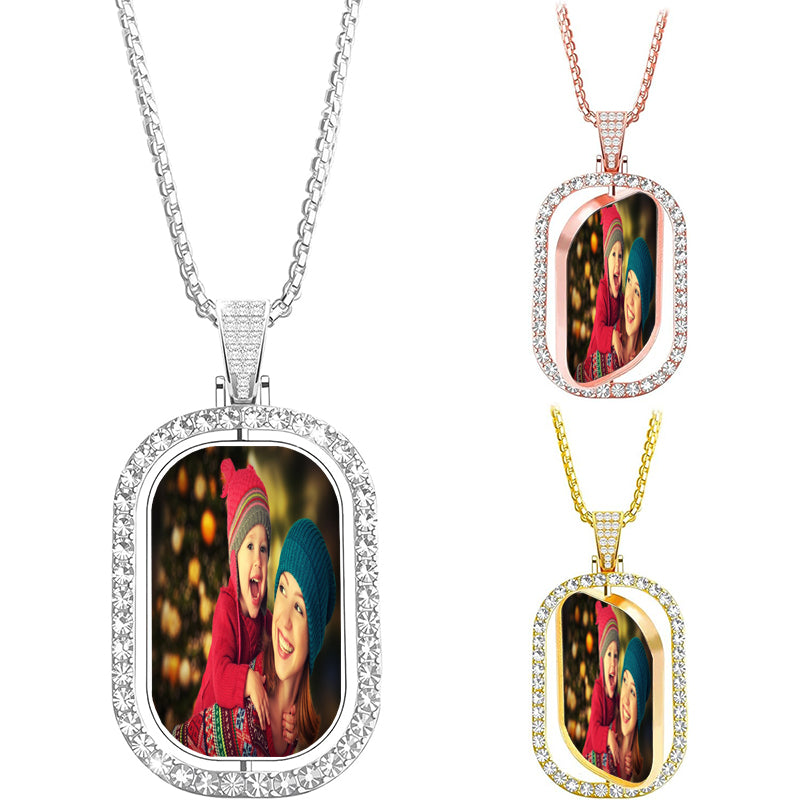 Custom Fingerprint Necklace, Custom Fingerprint Round Charm With Photo/Birthstone Option