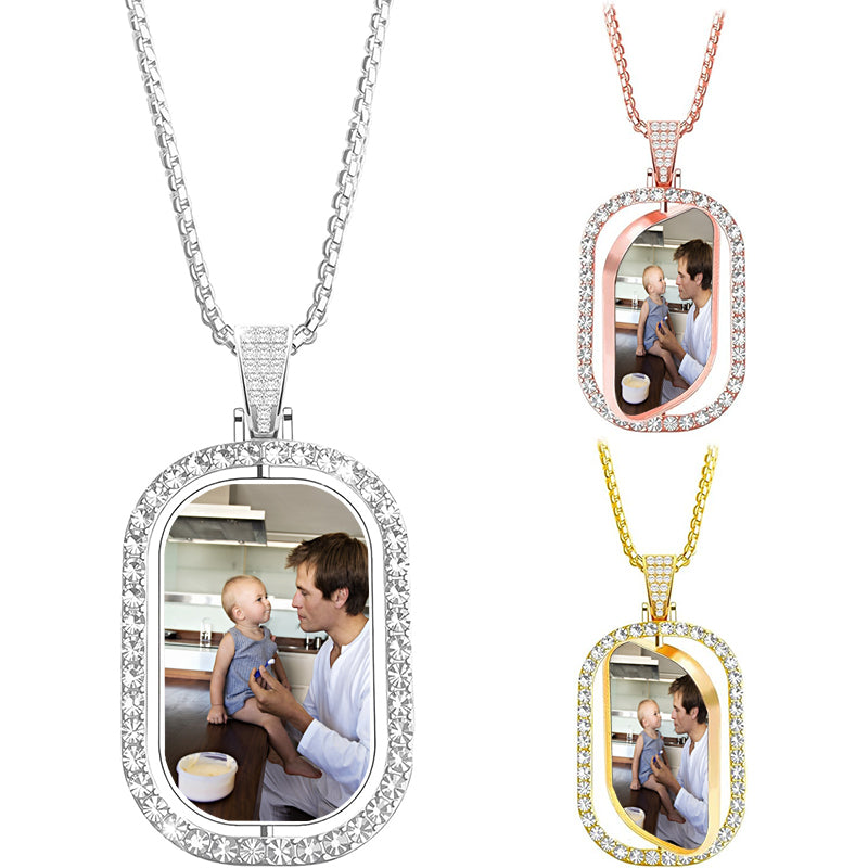 Dog Tag Photo Gift For Him Custom Picture Necklace, Dog Tag Photo Necklace, Engrave Necklace, Image Necklace for Boyfriend or Husband