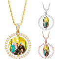 PERIMADE Custom Photo Projection Necklace ? Picture Inside Round Charm Pendant ? Sterling Silver Friendship Jewelry ? Best Friend Gift