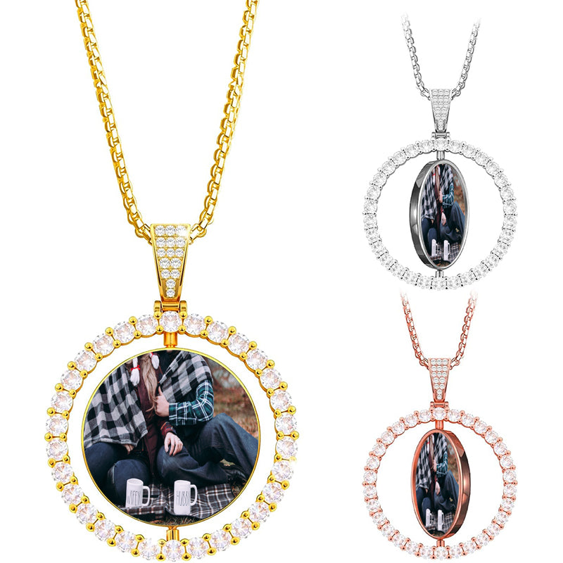 Personalized Mother's Day Gifts for Mom From Daughter - Custom Photo Necklace With Picture Inside - Projection Necklace for Mom - Memorial Gift
