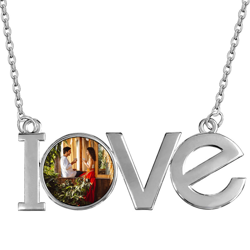 Custom Photo Necklace Men Women Personalized Jewelry Customized Any Picture Pendant Stainless Steel Chain 18-30 Inch Tennis Necklaces, Mothers or Lover Gift