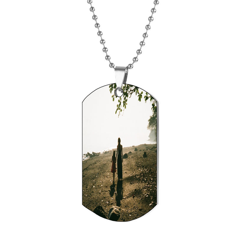 Pet Ears Projection Photo Necklace of Dog Cat in / Silver / Rose , Personalized Custom Family Dainty Cute Pet Photo Necklace