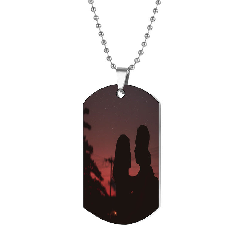 Arabic Dainty Initial Tag Necklace by Caitlyn Minimalist ? Custom Engraved Letter Pendant Necklace in Box Chain ? Bridesmaid Gifts