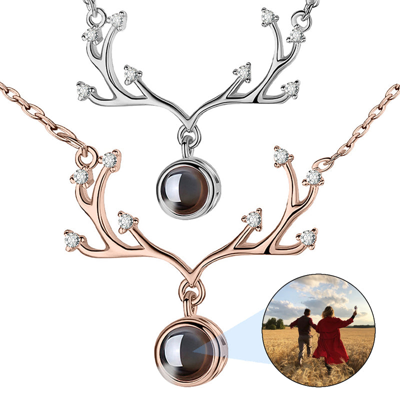 Custom Photo Projection Necklace with Picture Inside I Love You Necklace 100 Languages Personalized Heart Memorial Gift for Women