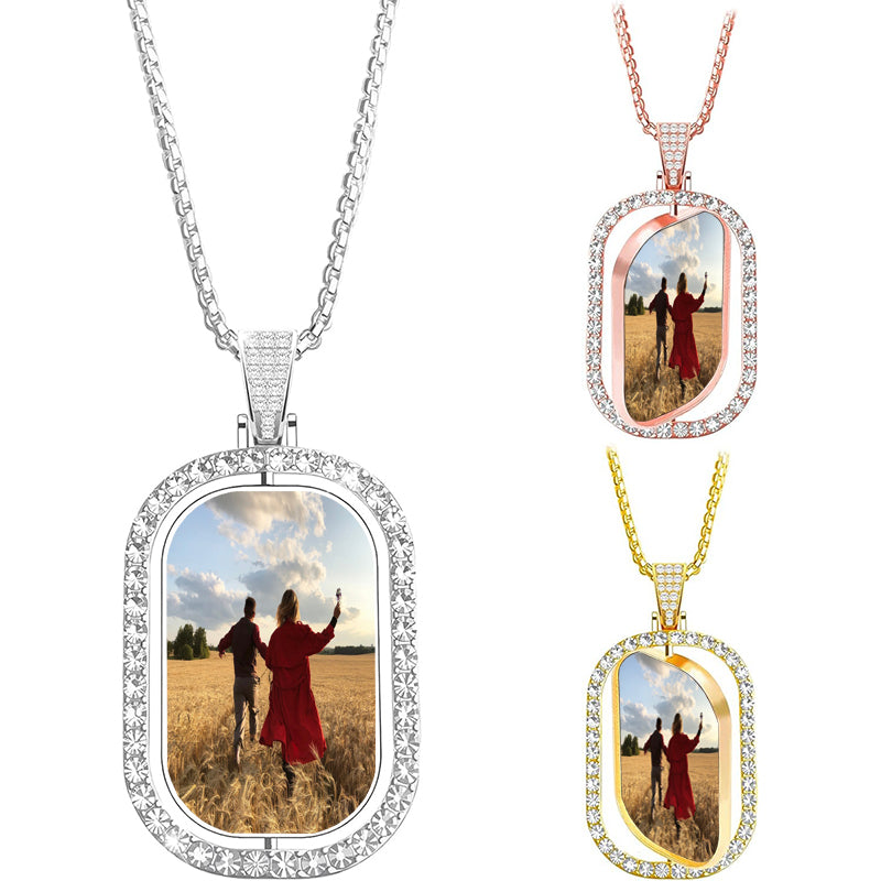 Personalized Photo Projection Necklace, Small Bowknot Necklace, Projection Photo Necklace, Necklace With Photo Inside, Bowknot Necklace