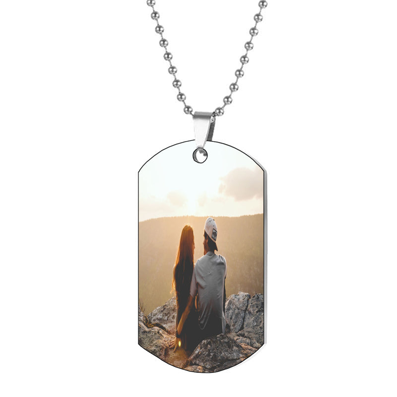 Personalized Name Bead Necklace ¨C Engraved Stainless Steel Dad Jewelry