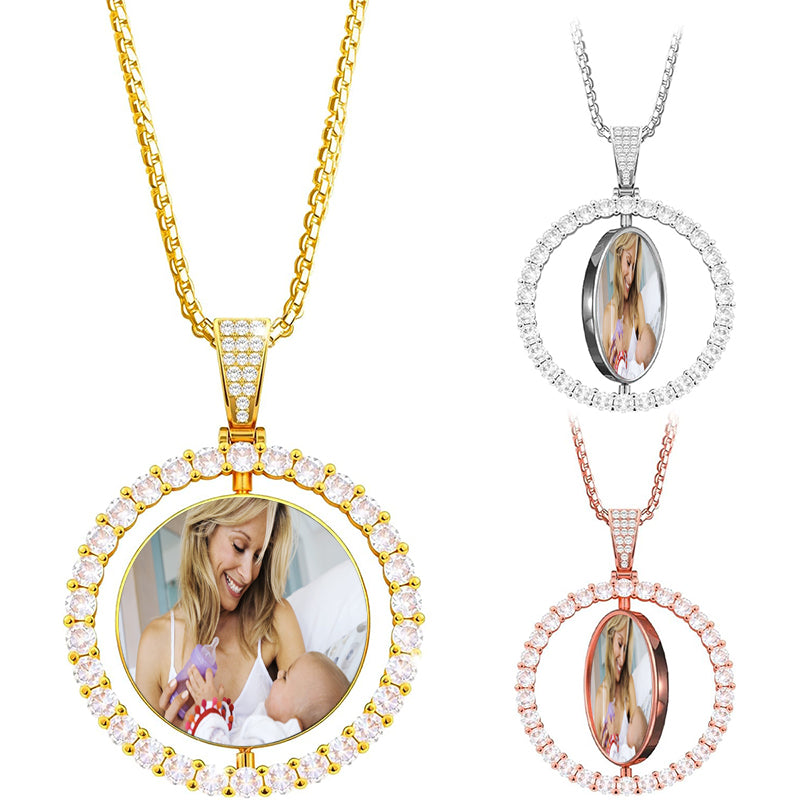 Customized Pet Photo Necklace, Personalized Engraved Pet Name Necklace, Unique Picture Necklace for Dog & Cat Lovers, Pet Lover Gift