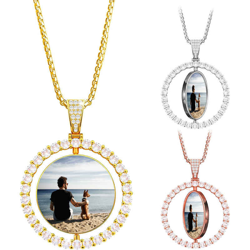 Handwriting and Fingerprint Memorial Black Necklace for Him, Personalized Keepsake for Men, Loss of Dad Pendant for Son, Sympathy Gift, C.2