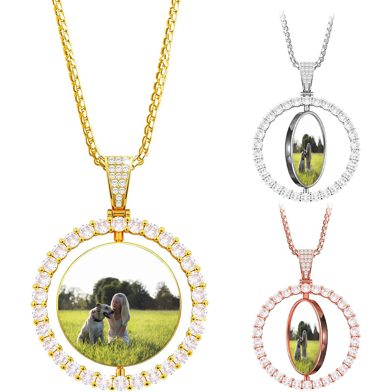 Personalized Ashes Necklace for Women Men Custom Engraving Photo & Text Cremation Jewelry Urn Necklace for Ashes Memorial Keepsake for Loss Loved One