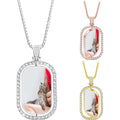 Custom Laser Engraved Crystal Photo Pendant: Personalized Memorial Necklace