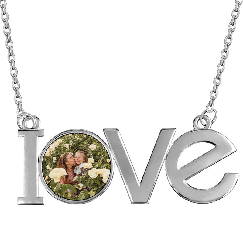 Infinity Custom Name and Picture Necklace, Customized Engraved Necklace, Anniversary Wedding Gift for Her, Name Necklace, Photo Necklace