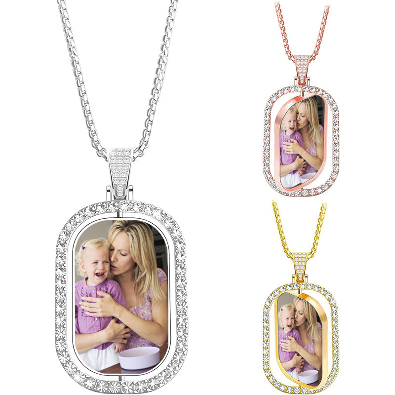 Personalised Necklace Photo Engraved Heart Pendant - Mummy, Girlfriend, Wife, Grandmother, Birthday, Wedding, Anniversary, Memorial Gift