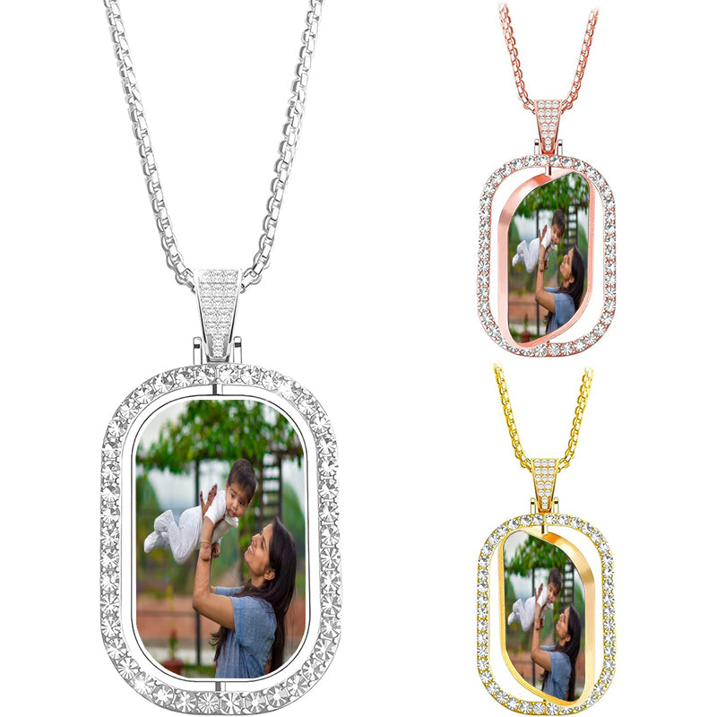 Custom Photo Necklace, Personalized Picture Necklace, Name Photo Pendent, Picture Pendant, Custom Any Photo Necklace For Women Men Kids