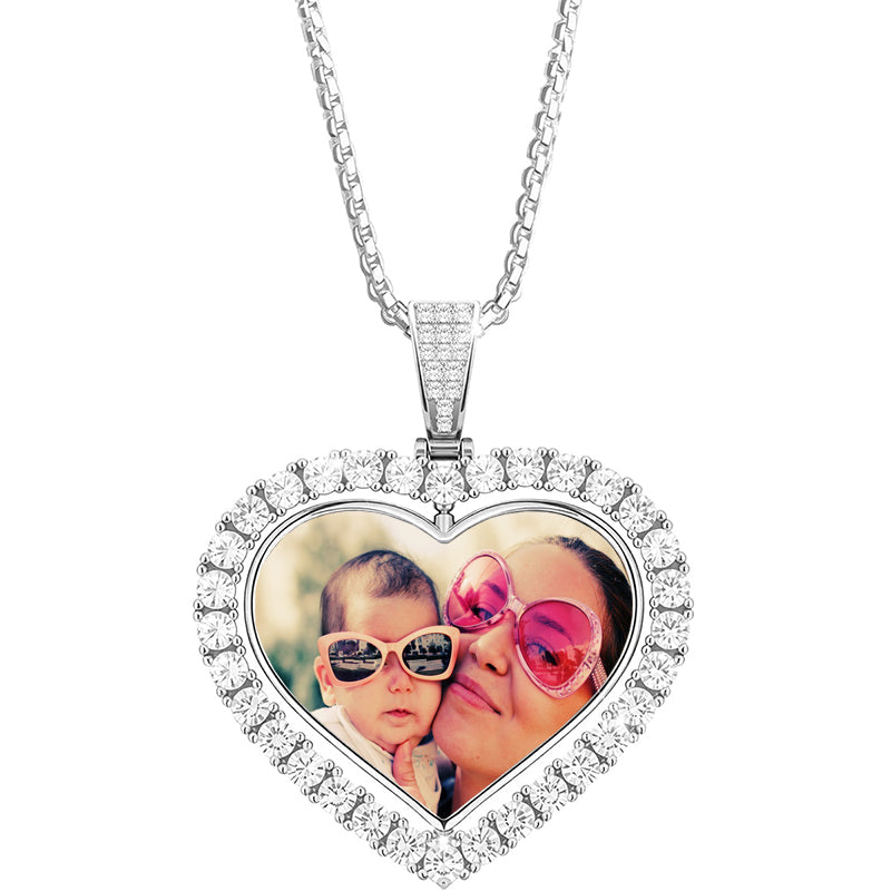 Custom Photo Heart Necklaces, Personalized Photo Projection Necklaces, Memorial Photo Necklaces, Gifts for Best Friends, Memorial Gifts