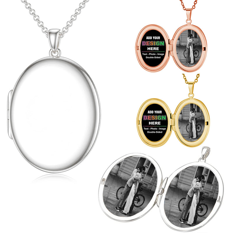 Custom 925K Sterling Silver Photo Necklace: Personalized Portrait Jewelry