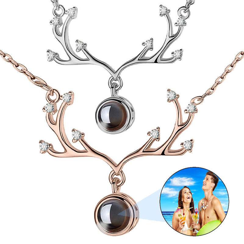 Double Photo Projection Necklace, Personalized Picture Layered Necklace, Picture Inside Jewelry, Memorial Necklace, Christmas Gifts for Her