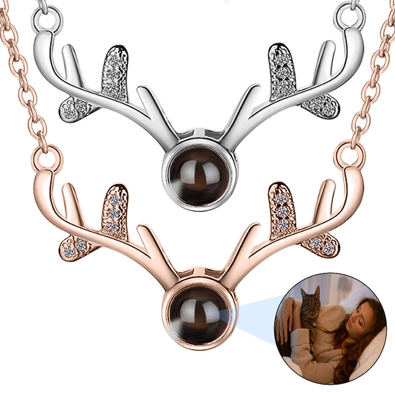 PERIMADE Cat Photo Projection Necklace ? Personalized Picture Inside Pendant ? Minimalist Pet Memorial Jewelry ? Trendy Best Friend Gift