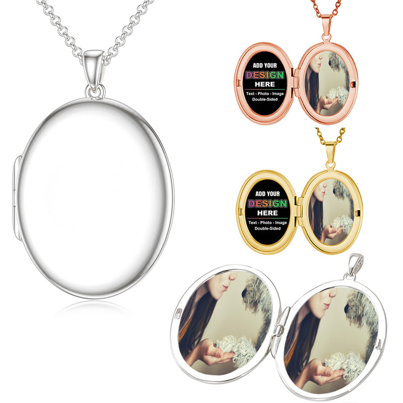 925 Sterling Silver Heart Love Irish Claddagh Celtic Knots Round Personalized Photo Locket Necklace Picture Pendant Charm Jewelry