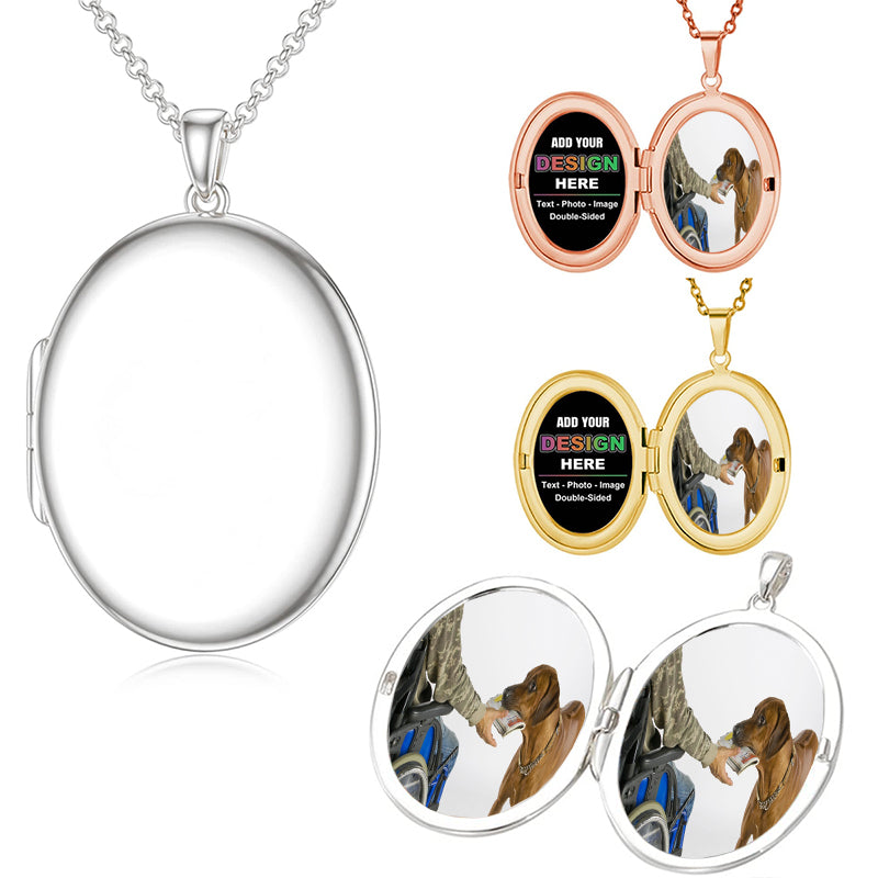 Personalized Photo Necklace with Engraving Double Names & Birthstones, Custom Text Necklace, Couple Gift, Valentine's Day Gift for Her